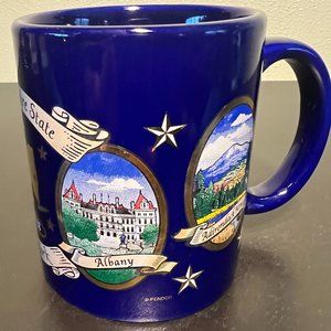 Vintage Cobalt Blue Souvenir New York The Empire State Ceramic Mug